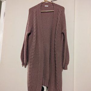 Cozy Rosy Long Cardigan